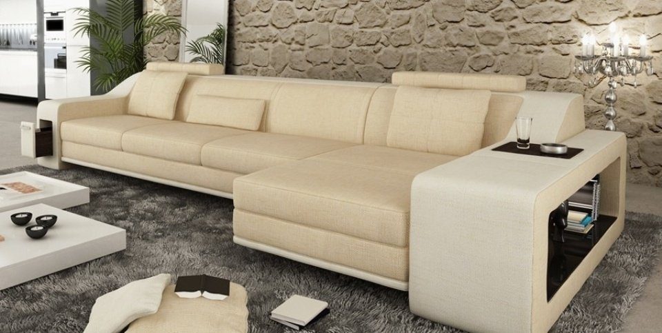 JVmoebel Ecksofa Designer Beige luxus in Polster Wohnlandschaft Neu, Möbel Made Couch Ecksofa Europe