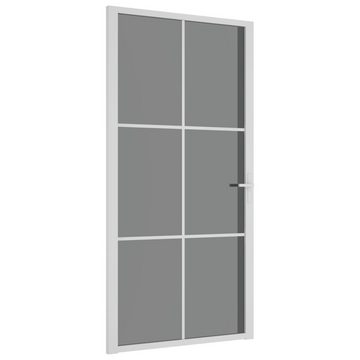 vidaXL Haustür Innentür 102,5x201,5 cm Weiß ESG-Glas und Aluminium Zimmertür Glastür