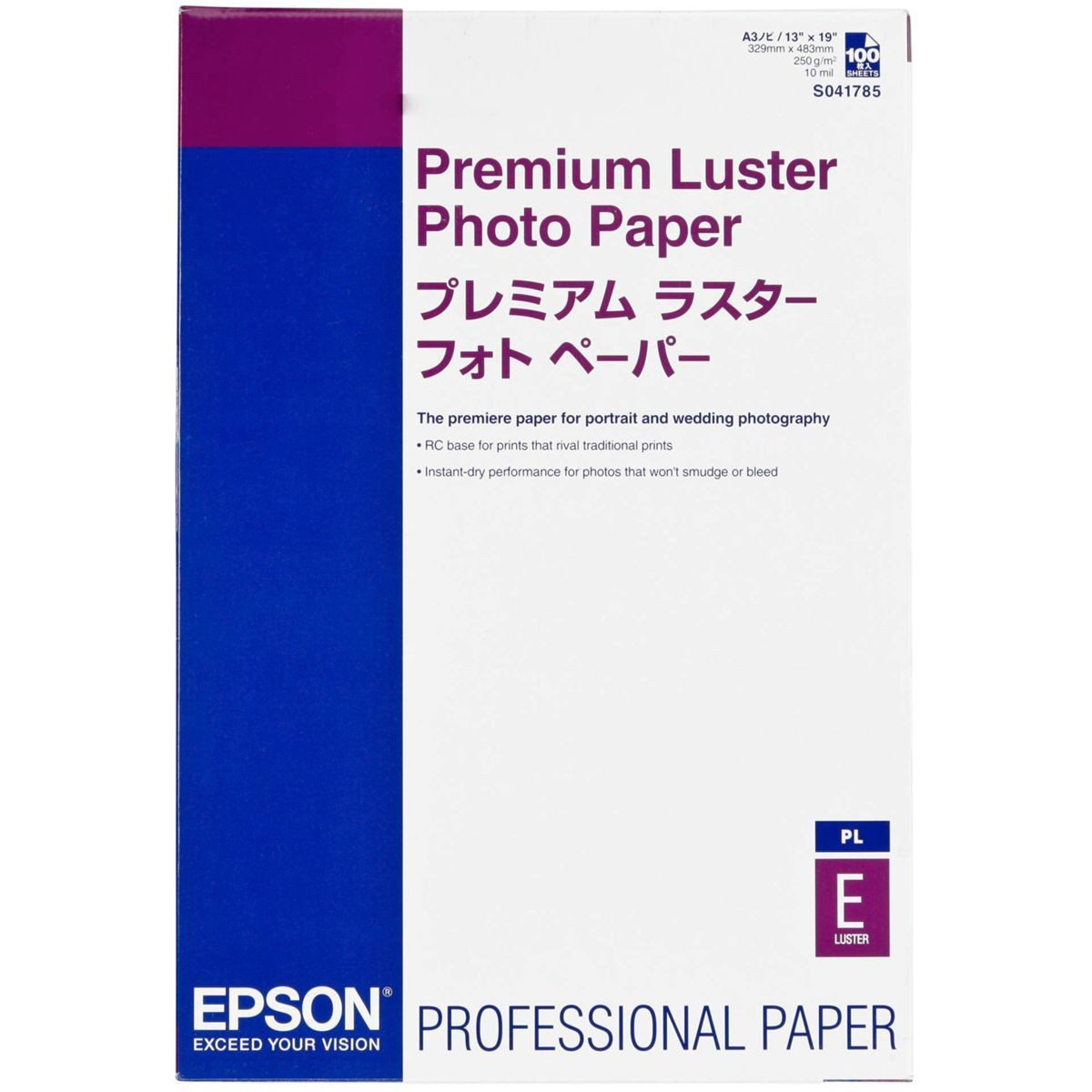Epson Druckerpapier Premium Luster Photo Paper A 3+ 100 Blatt, 260 g S