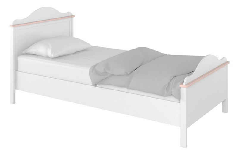 Feldmann-Wohnen Holzbett Luna (Luna, 1-tlg., Bett mit Matratze), 90x200cm weiß rosa mit Matratze