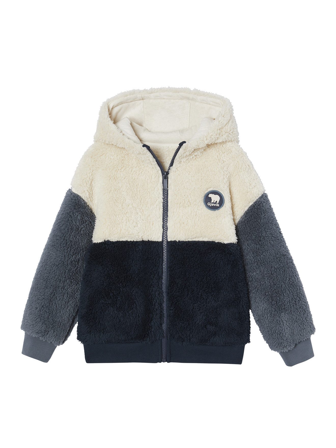 vertbaudet Fleecepullover Jungen Teddyfleecejacke mit Kapuze