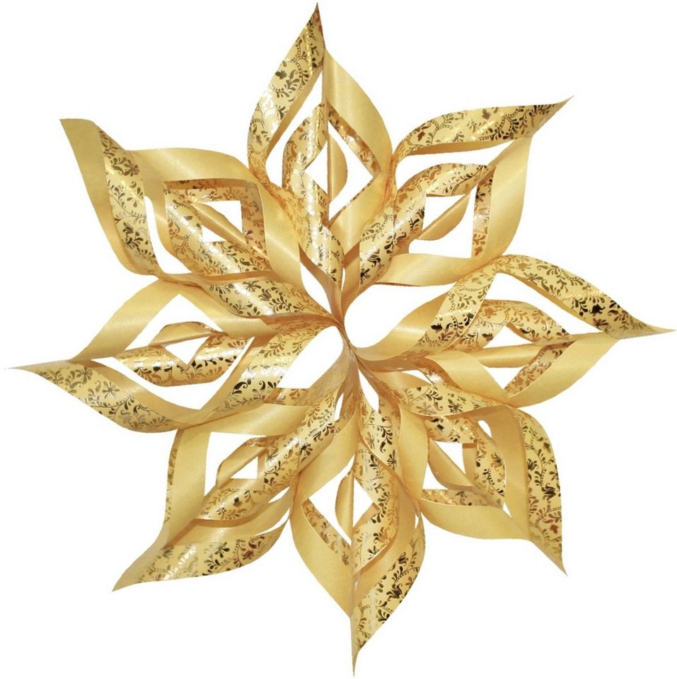 Thumbnail - Ursus - Ludwig Bähr Bastelfilz Papier Stern Ornament Set 2 110g/qm 15x15cm 32 Blatt gold.