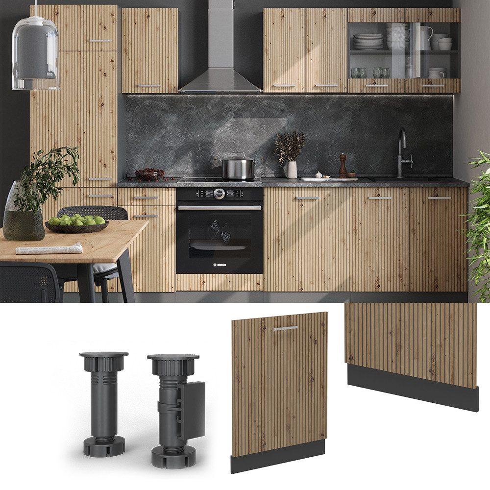 Vicco Frontblende R-Line, Artisan-Eiche/Anthrazit, 60 cm ohne Arbeitsplatte (1 St)