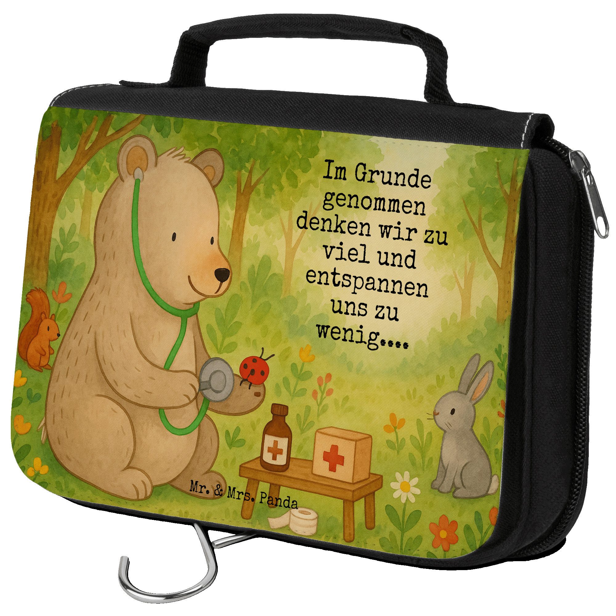 Kulturbeutel Bär Arzt Design, beautycase, Weiß, Waschbeutel, kulturtäschchen, Kult