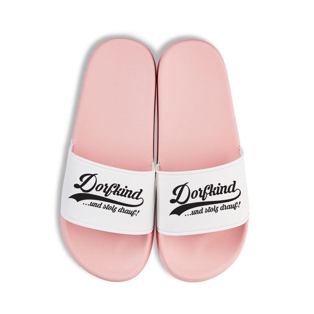 Youth Designz Dorfkind Unisex Badelatschen Flip Flops Badeschuh mit lustigem Spruch für Herren & Damen