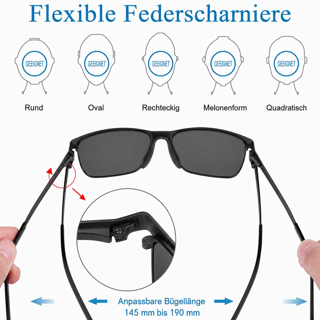 Forrlite Sonnenbrille Polarisierte Sonnenbrille Herren/Damen;Vintage/Klassisch/Elegant (Brillengestell;HD-Pilotobjektive; Golf/Fahren/Angeln/Reisebrille/Outdoor-Sportarten Mode Sonnenbrille)