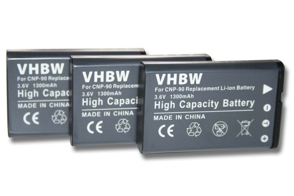 vhbw kompatibel mit Casio Exilim EX Serie FH100, H10, H20G, H15 HI-Zoom Kamera-Akku Li-Ion 1300 mAh (3,6 V)