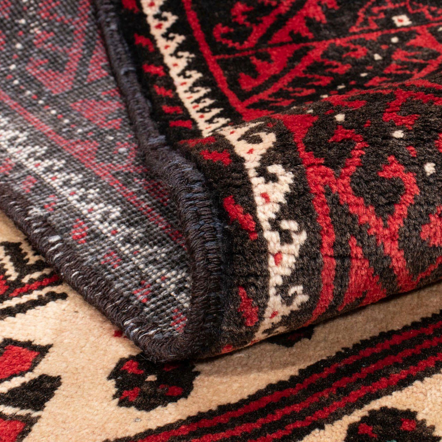 Wollteppich Belutsch Medaillon Rosso Handgeknüpft cm, 8 mm, 199 rechteckig, Höhe: x 115 morgenland