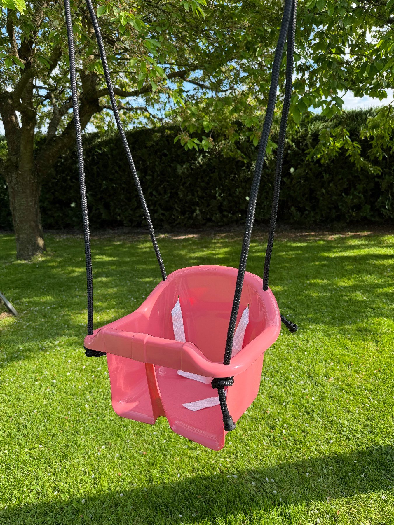 TikTakToo Babyschaukelsitz mit Sicherheitsbügel & Gurt – höhenverstellbar– Altrosa, Belastbar bis 25 kg – Bild 2 von 4