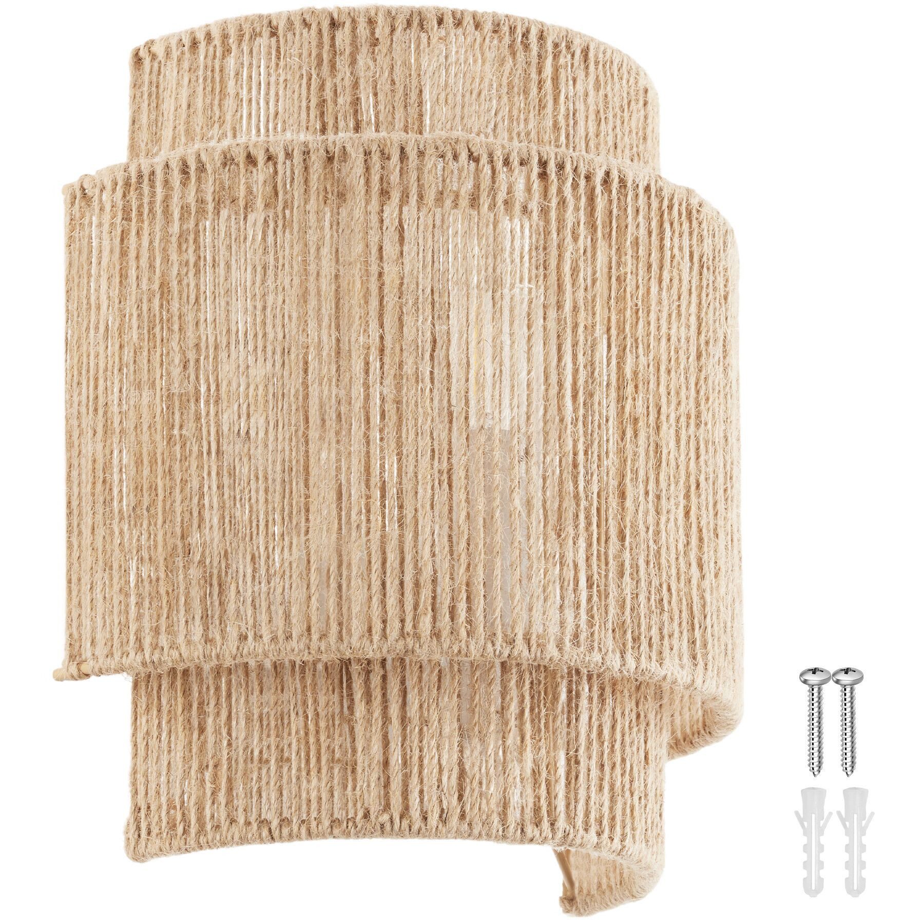 tectake Wandleuchte Lampenschirm inkl. Montagematerial, 23 x 12 x 25,5 cm, Wickeltechnik, 40 W, Stahlgestell