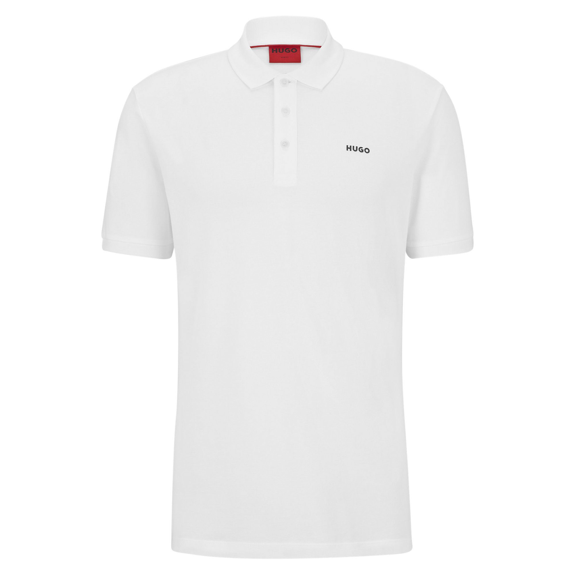 Poloshirt DONOS222, - 1/2-Arm HUGO Polo-Shirt Herren Pique, Weiß 2