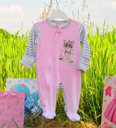 La Bortini Strampler Baby Schlafanzug Schlafoverall Strampler Overall Einzeiler