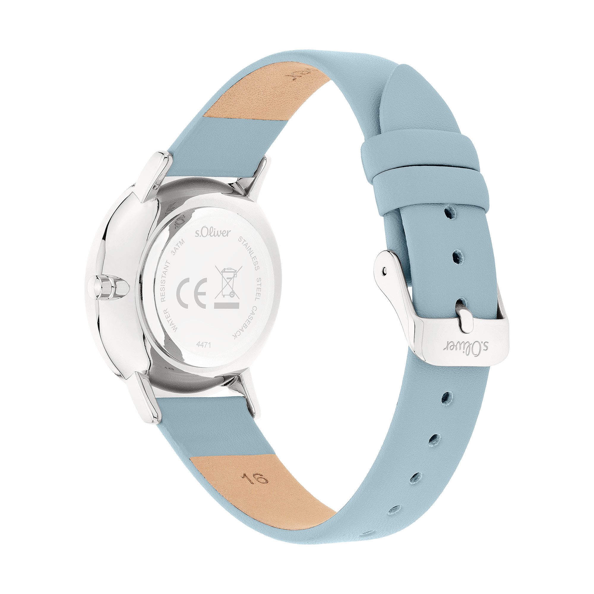 s.Oliver Quarzuhr Modern Basics SO-4471-LQ, Armbanduhr, Damenuhr, analog