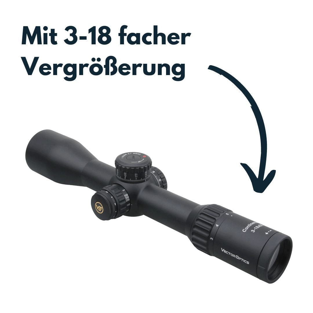 Vector Optics Vector Optics SCFF-28 Continental x6 3-18x50 VCT-34FFP Zielfernrohr (Ideal für Jagd, Sport und Airsoft)