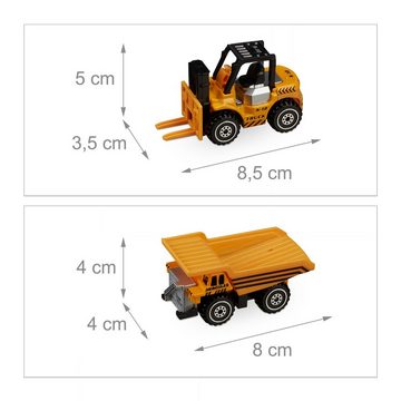relaxdays Spielzeug-Auto Baustellenfahrzeuge Kinder 6er Set