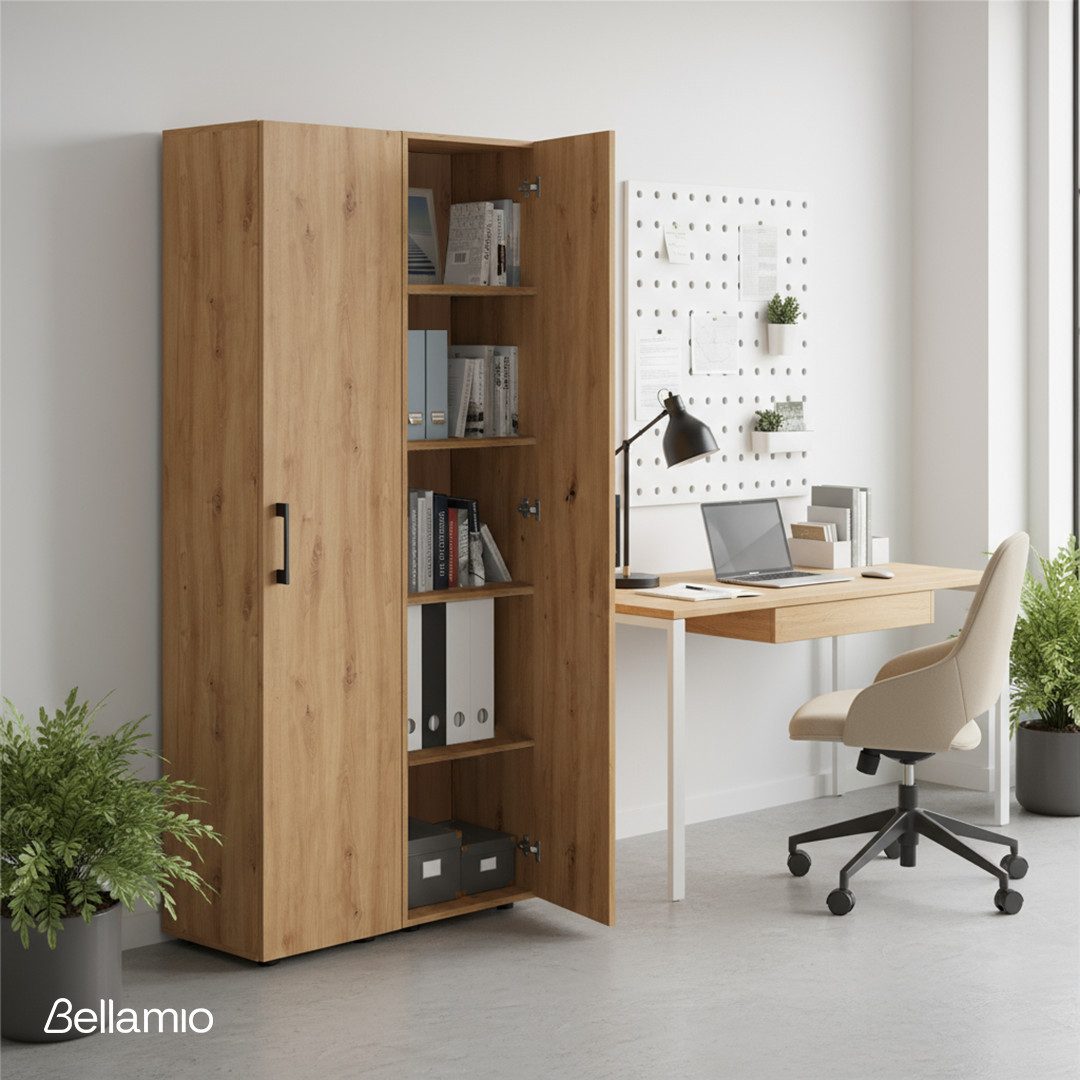 Bellamio Mehrzweckschrank Apol (Eichenoptik) schmaler Aktenschrank mit 2 Tü günstig online kaufen
