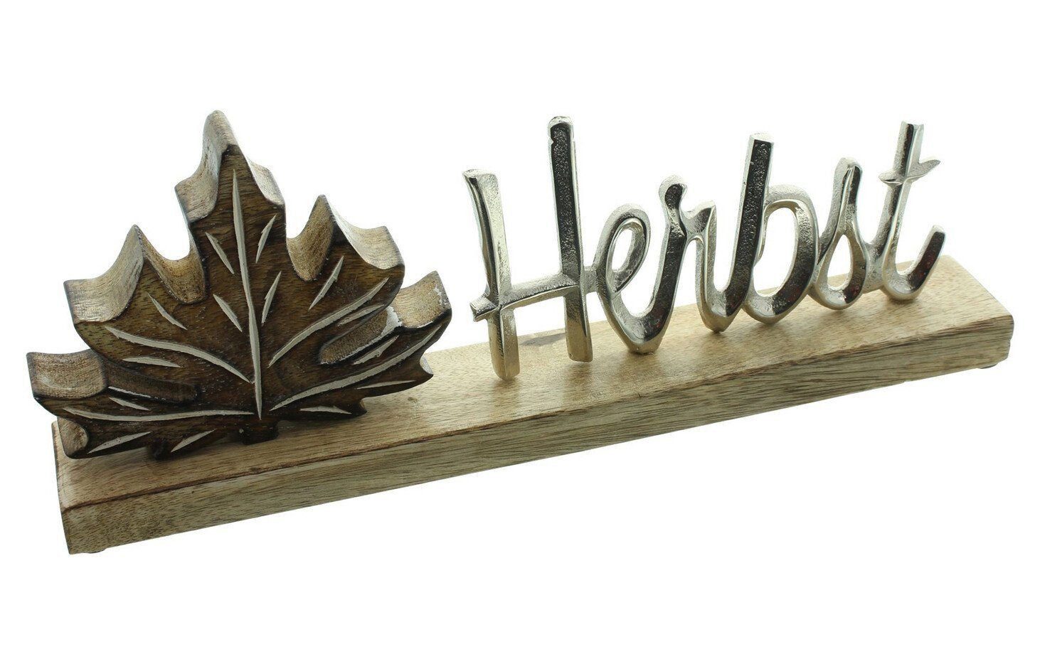 Home-trends24.de Deko-Schriftzug Herbst Mango Holz Dekoration Blatt Deko Schriftzug
