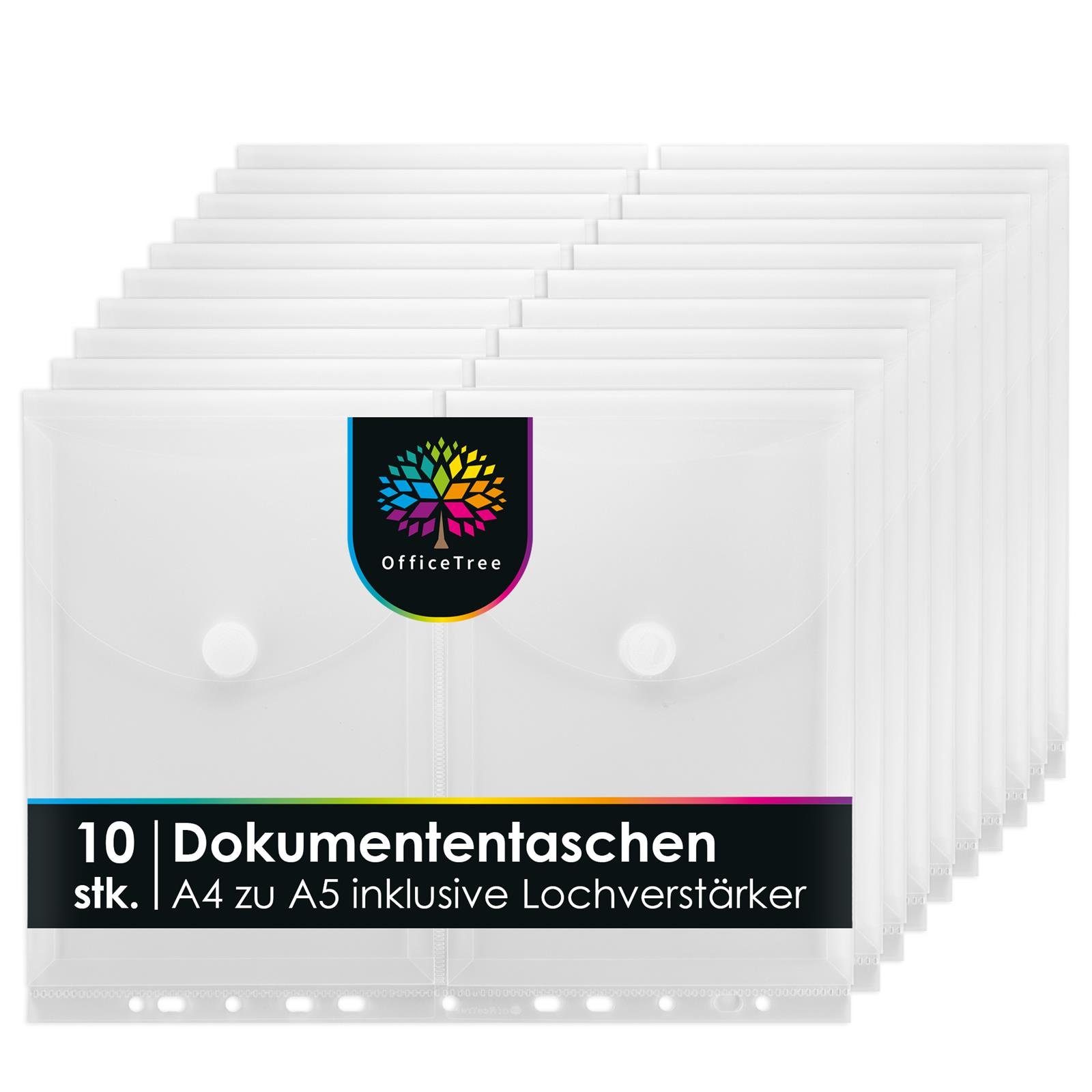 OfficeTree Dokumententasche OfficeTree Dokumententasche A4 zu A5 10 Stück inkl. Lockverstärker