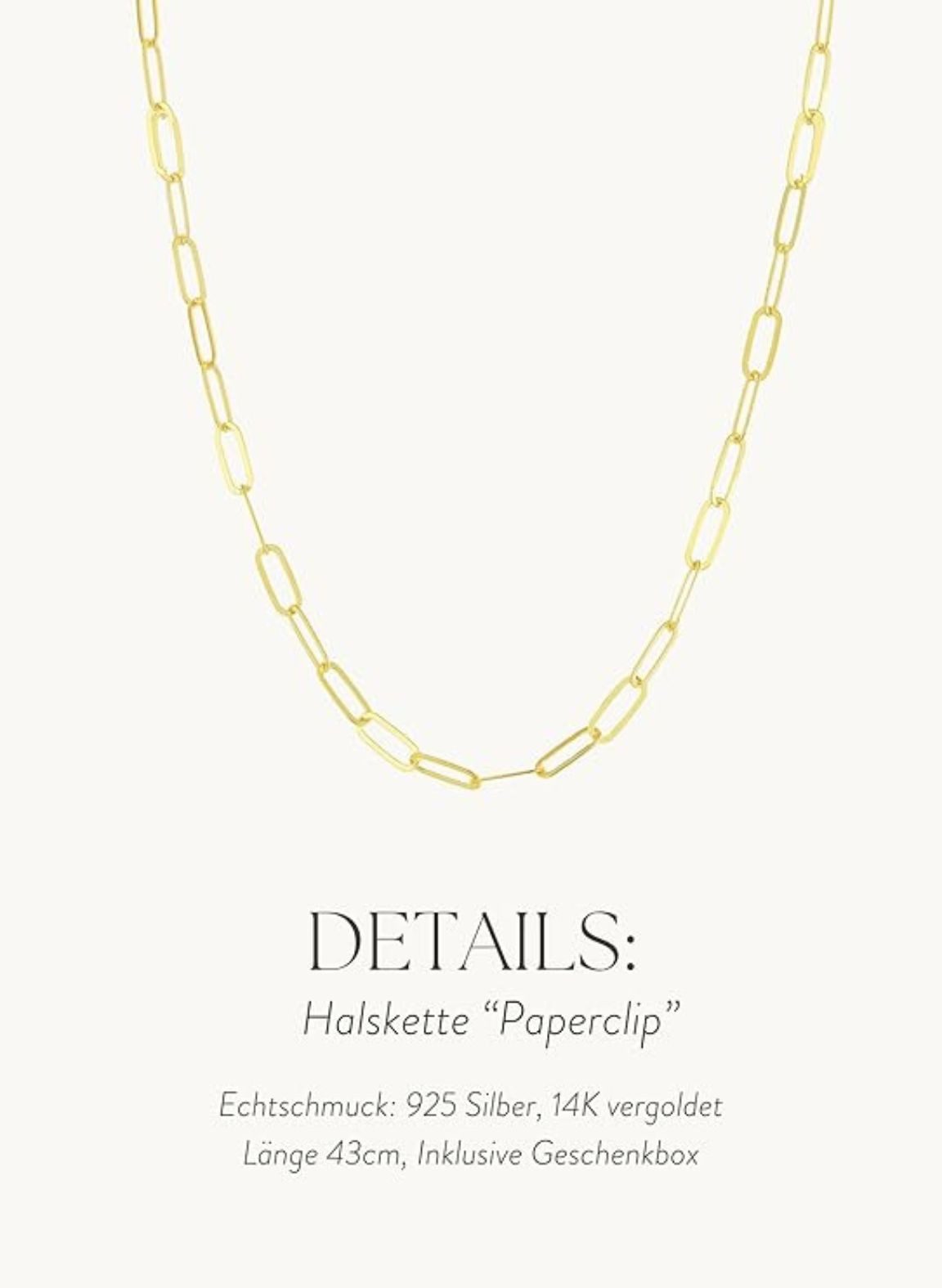 Einzelstück Charm-Kette Paperclip Halskette 925 Sterling Silber günstig online kaufen