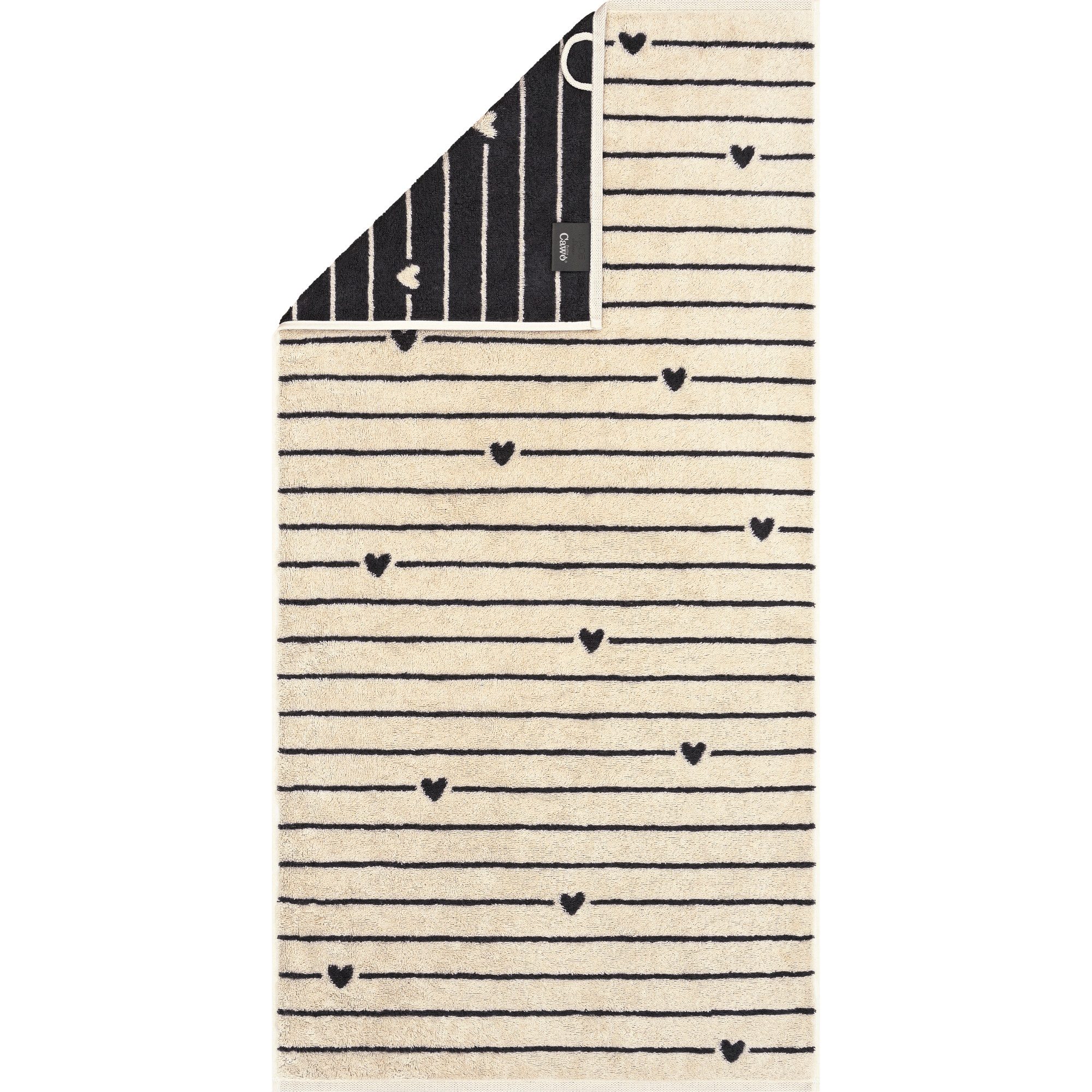 Cawö Handtücher Heart Beats Lines & Hearts 6276, 100% Baumwolle (1-St) günstig online kaufen
