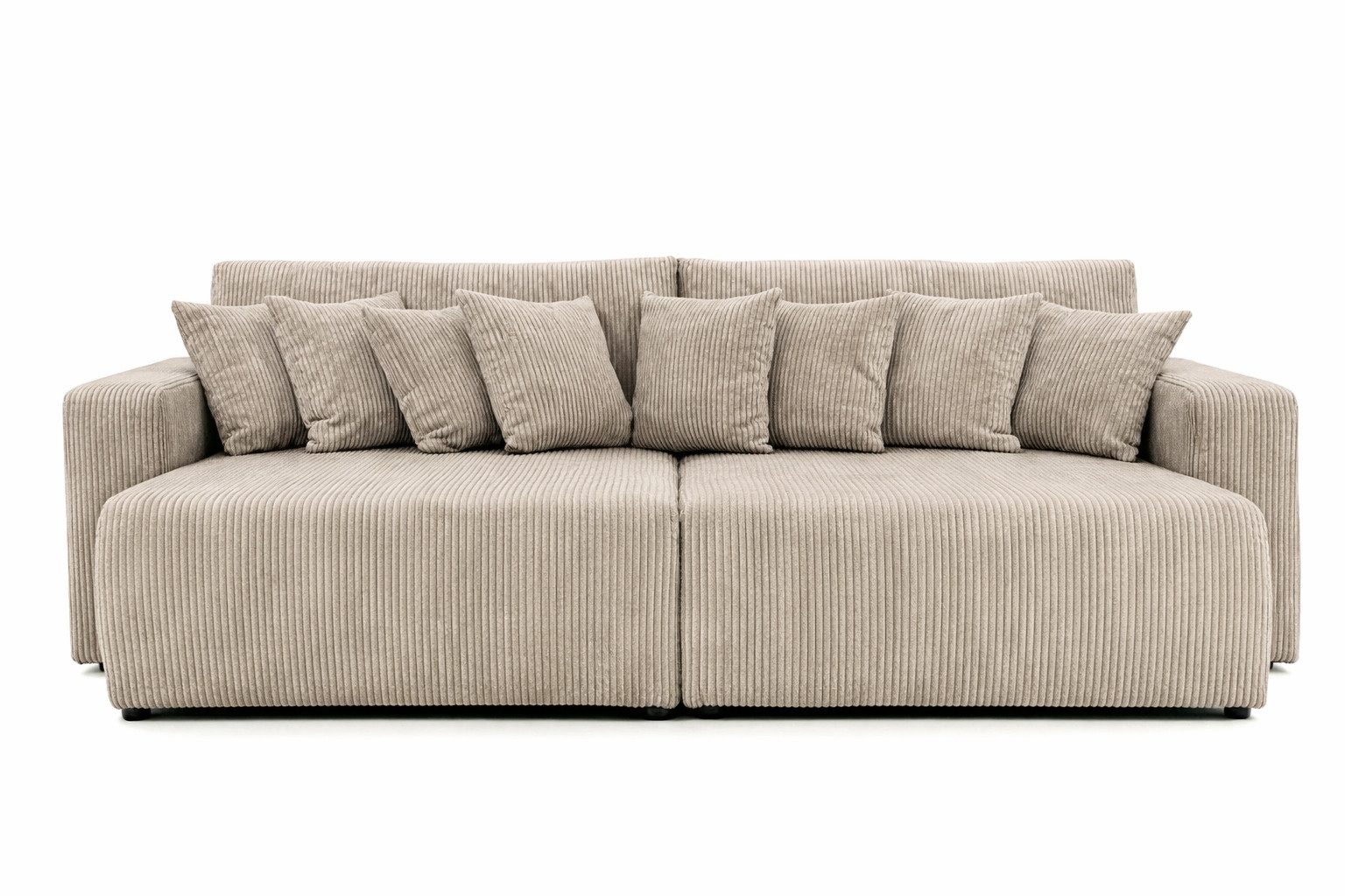 Kaiser Möbel Schlafsofa, Cordstoff Poso, PIANO DOUBLE, Große Liegefläche, Tiefe Sitzfläche, Cordstoff mit markanter Struktur