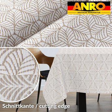 ANRO Tischdecke mit Beschichtung Tischwäsche Ästhetik Motiv Edelmetall Stofftischdecke, Premium TEFLON und 2-Fache Acryl Beschichtung