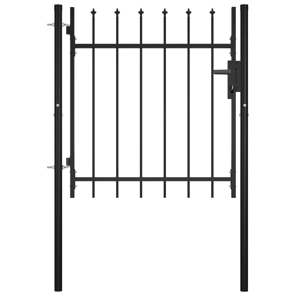 vidaXL Gartentor 100 x 75 cm Zauntor mit Speerspitzen 100x75 cm Schlüssel
