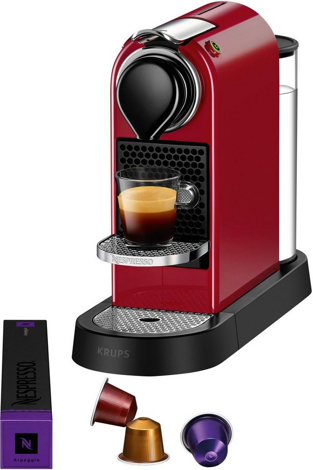 Nespresso Kapselmaschine XN7415 New CitiZ von Krups, Wassertank: 1 L, inkl.  Willkommenspaket mit 7 Kapseln