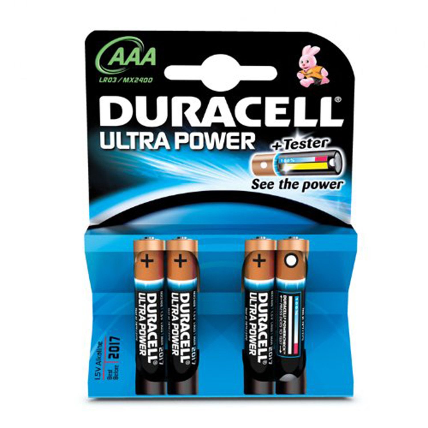 Duracell Duracell ULTRA POWER Alkaline Micro LR03 AAA 1,5 V, 4 Stück Batterie