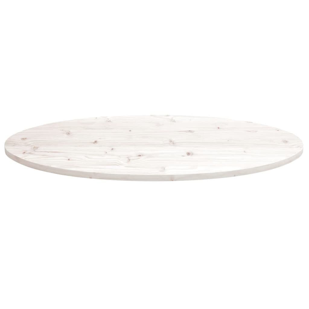 vidaXL Tischplatte Tischplatte Weiß 110x55x2,5 cm Massivholz Kiefer Oval (1 St)