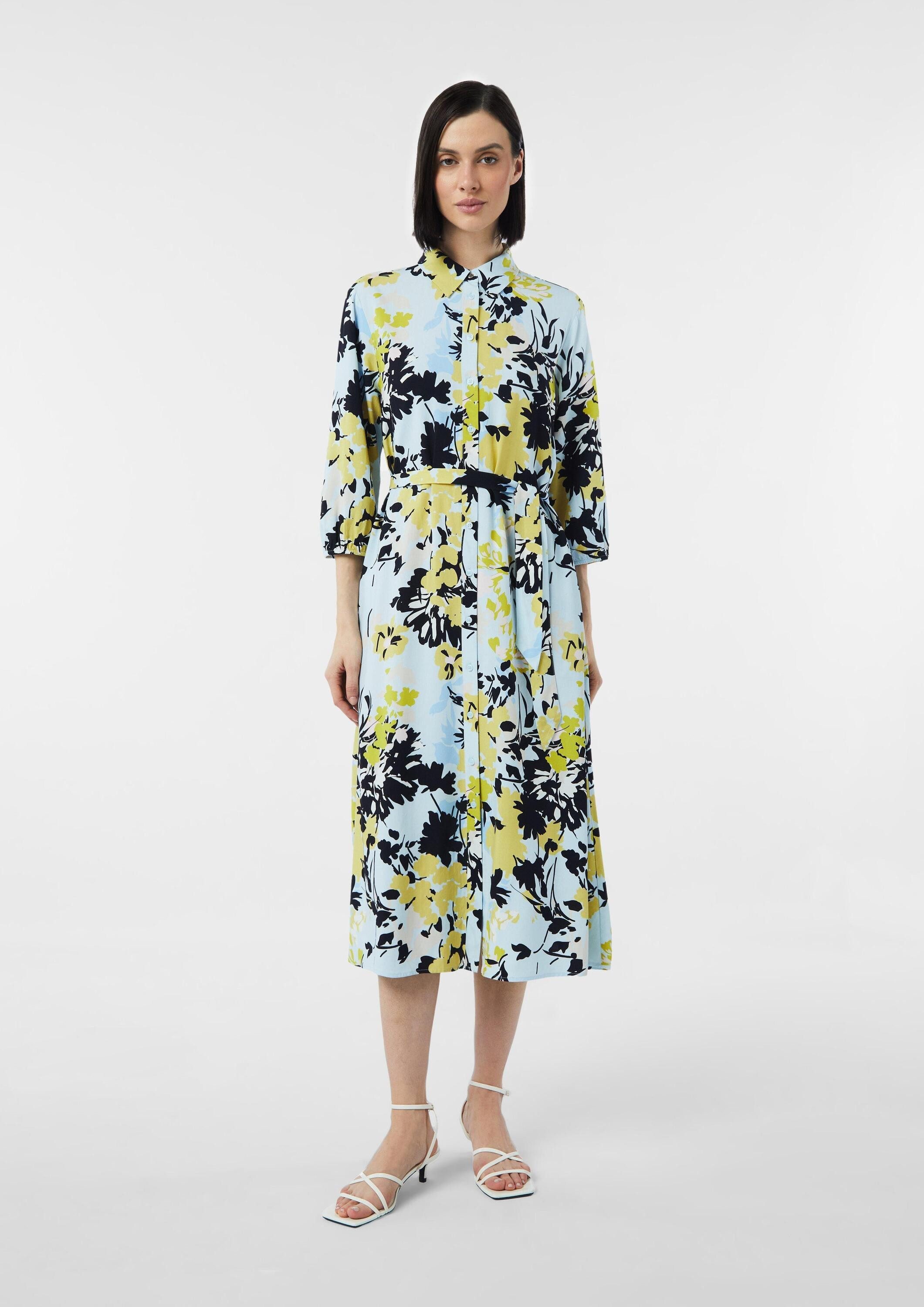 comma Midikleid Kleid Hemdblusenkleid in Midilänge günstig online kaufen