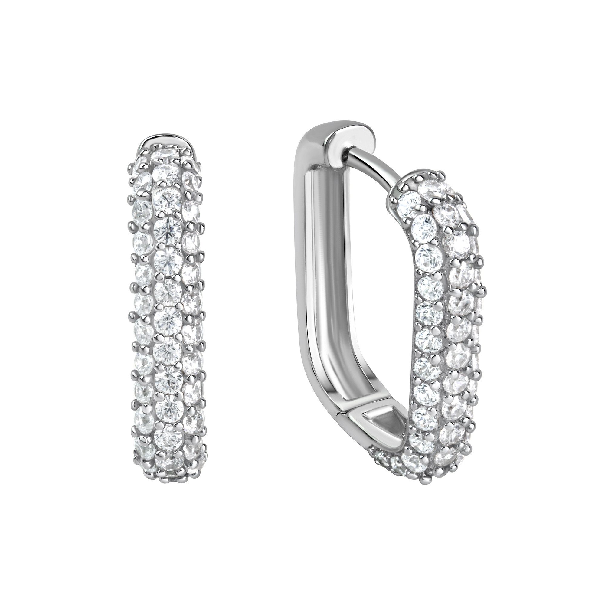 Firetti Paar Creolen Schmuck Geschenk Silber 925 Ohrschmuck Ohrringe, mit Zirkonia (synth)