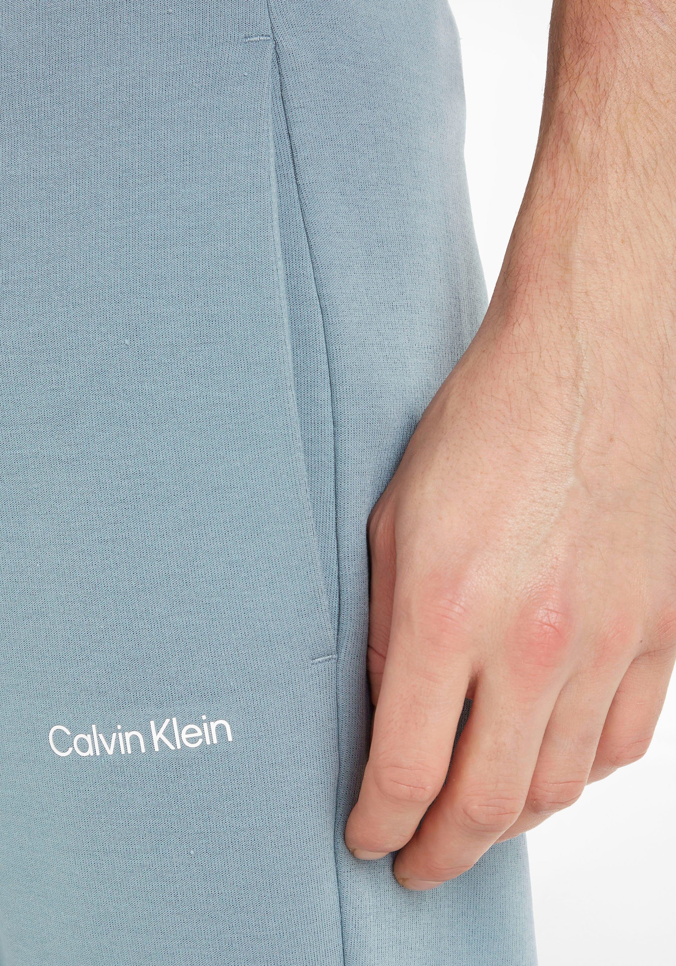 Calvin Klein Sweathose MICRO LOGO am JOGGER mit Saum blau Bein kontrastfarbenem