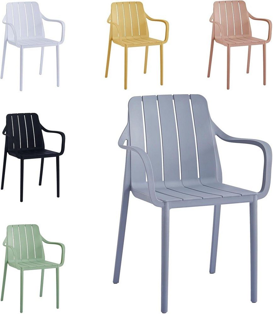 VORTIVO Gartenstuhl stapelbar – wetterfest, bis 200 kg, für Balkon, Terrasse & Esszimmer, bis zu 200 kg belastbar