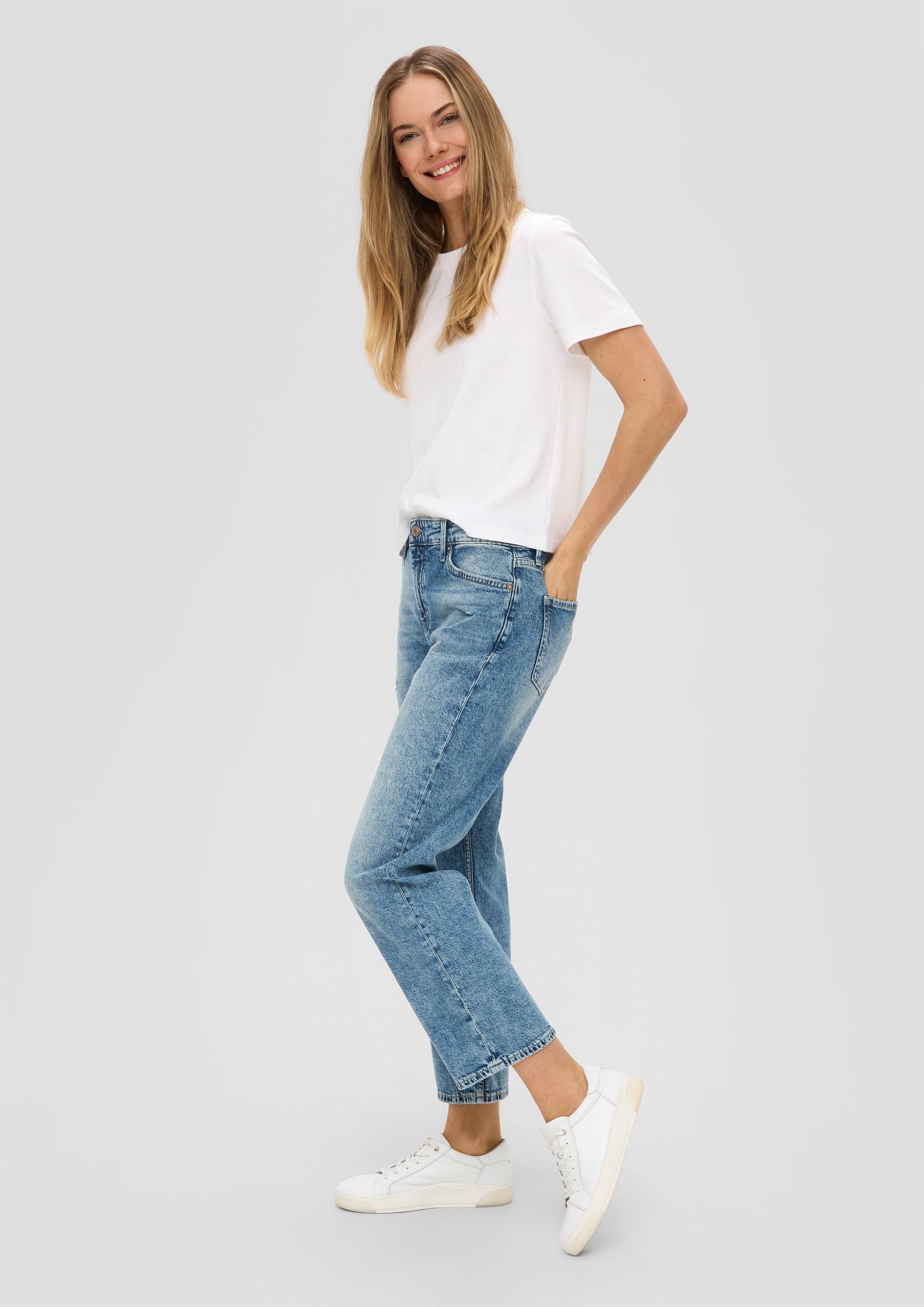 s.Oliver 7/8-Jeans Jeans Karolin / Regular Fit / Mid Rise / Straight Leg Destroyes