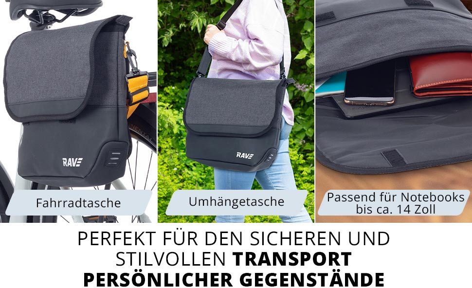 Rave Bike&Outdoor Gepäckträgertasche Fahrradtasche Businesstasche Laptoptasche