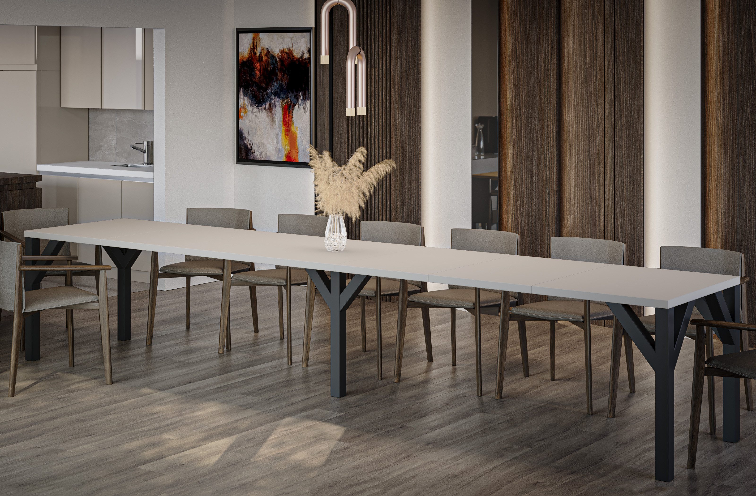 Endo-Moebel Kulissen-Esstisch XXL Dunaj 130-405cm ausziehbar erweiterbar ex günstig online kaufen