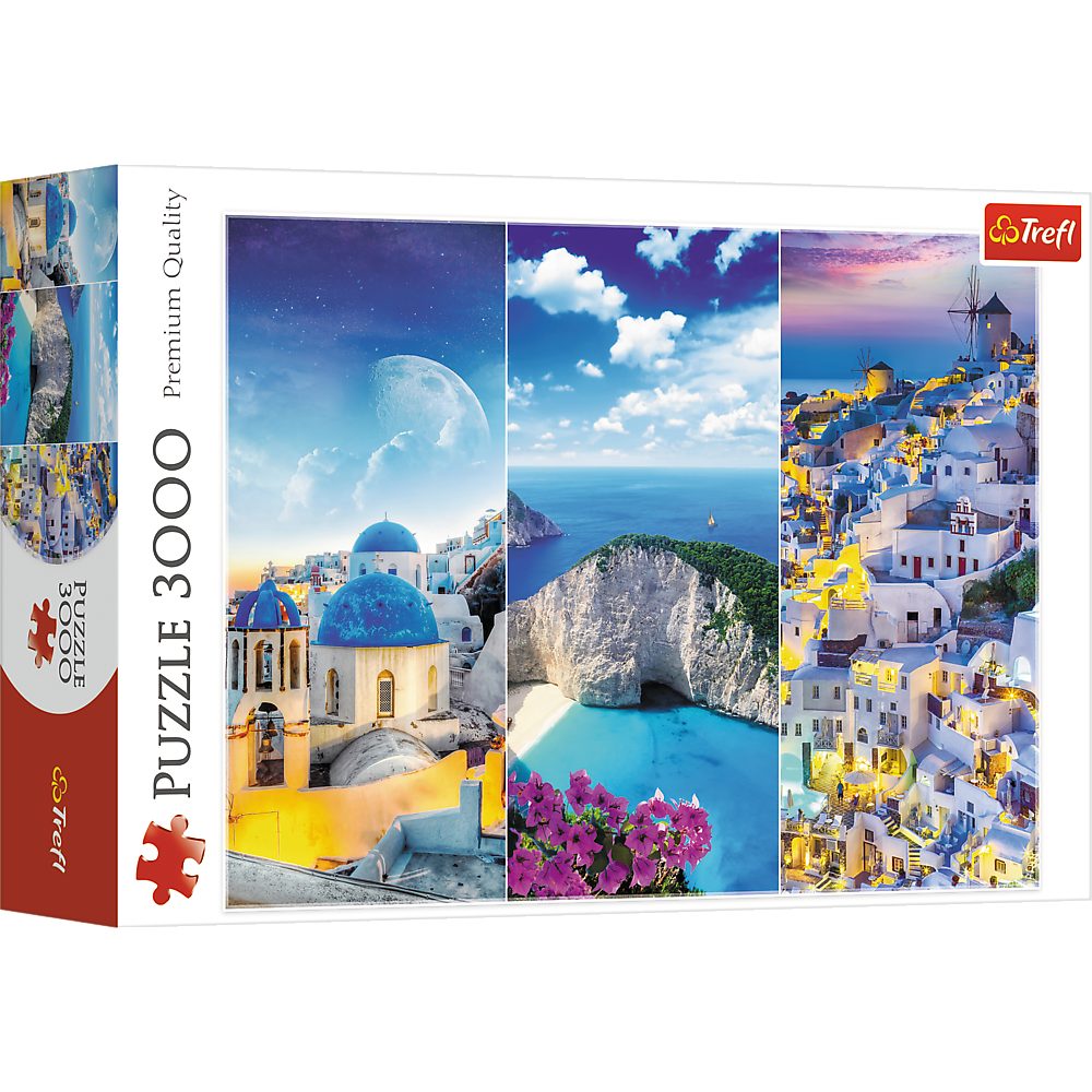 Trefl Puzzle 33073 Griechische Ferien-Collage 3000 Teile Puzzle, 3000  Puzzleteile, Made in Europe