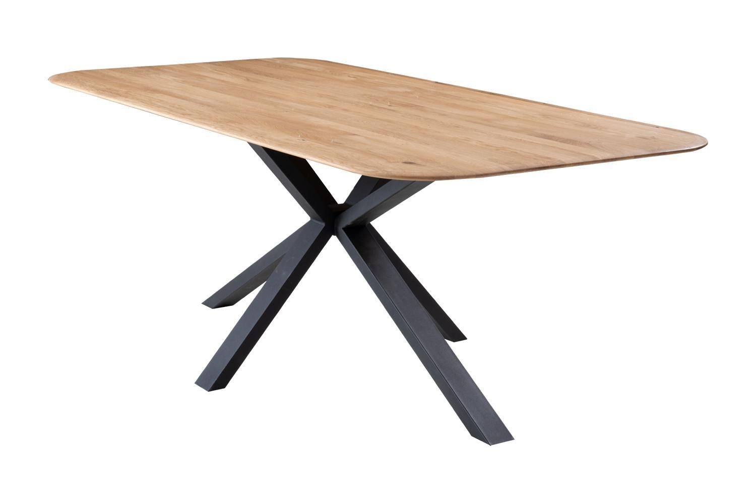 G+K Мебельvertriebs GmbH Esstisch TI-0670, 200 x 100 cm, Wildeiche massiv geölt, Jupiter-Gestell aus Metall