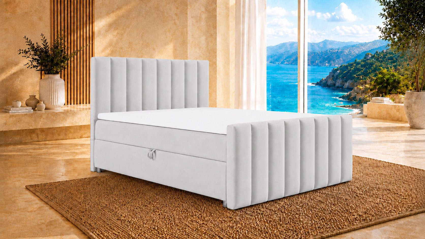 Best for Home Boxspringbett Trinity K10 mit Stauraum, Bonellmatratze & Komfort-Topper T30 (Boxspringbett-Set, 1-St., 140x200 160x200 180x200 200x200 cm), Ergonomischer Schlafkomfort, praktischer Stauraum