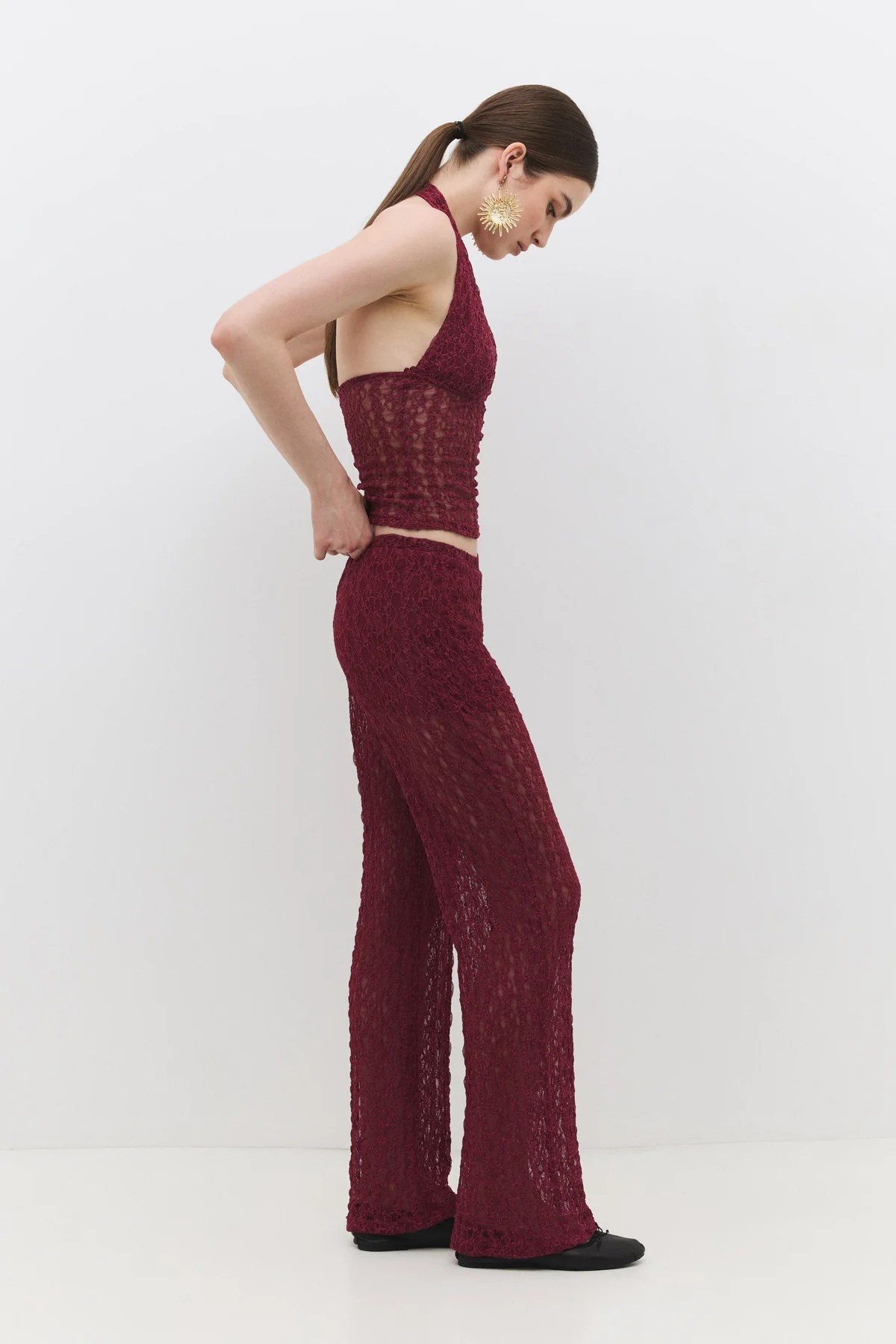No Matter What Bequeme Jeans Bequeme, weite Hose mit Spitzenbesatz