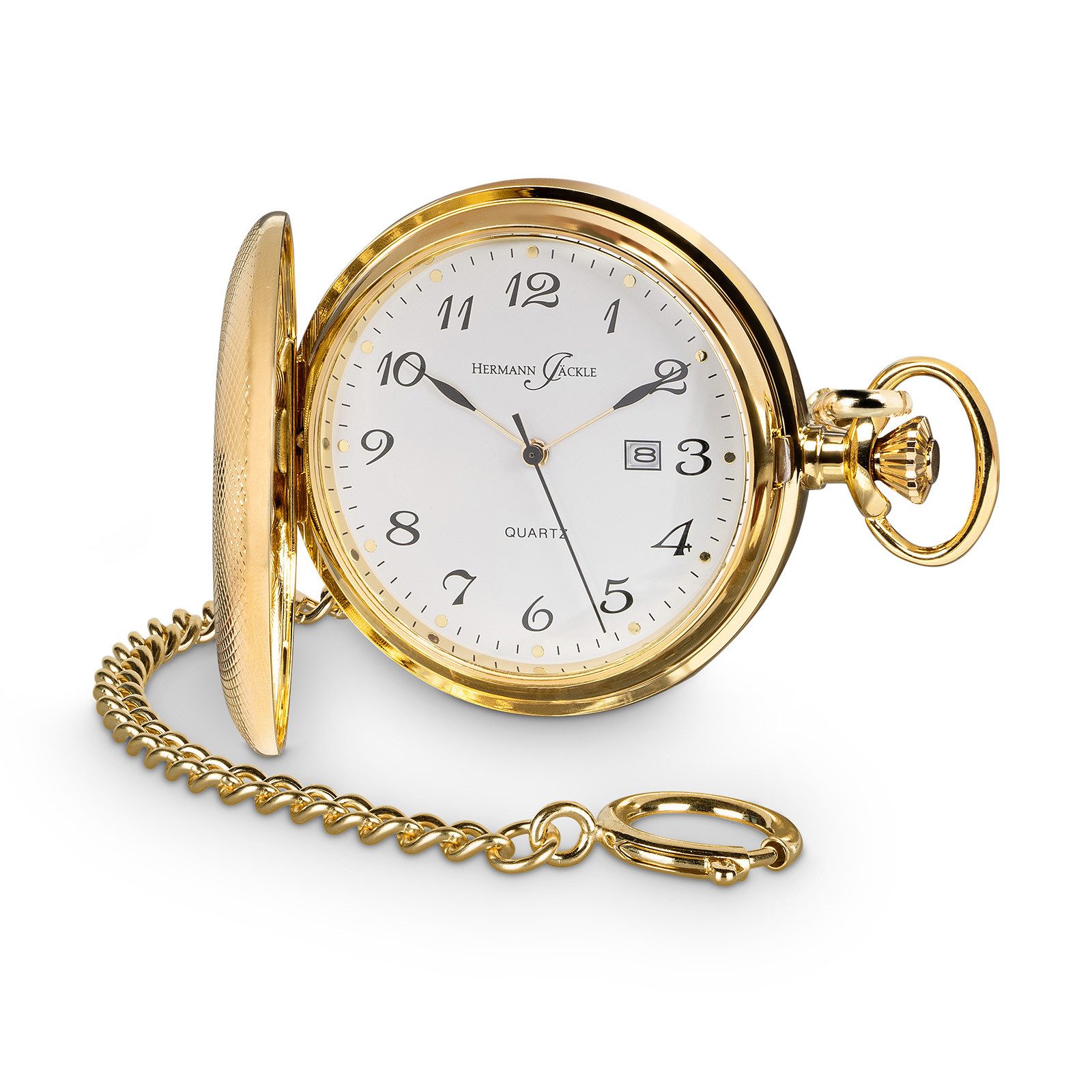 Hermann Jäckle Taschenuhr Tübingen Vergoldet, 50 mm – Quarzuhr mit Kette & günstig online kaufen