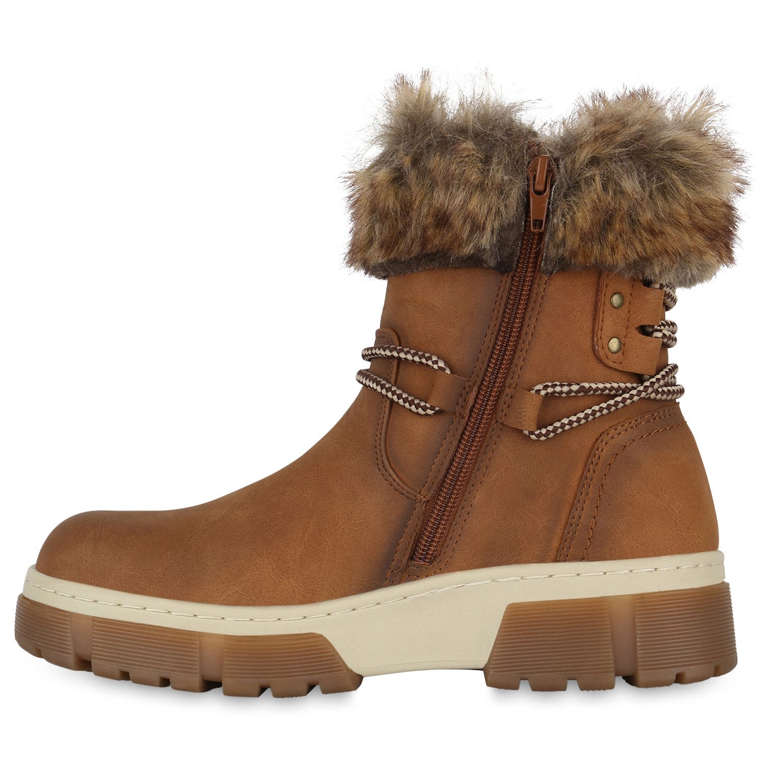 VAN HILL 840732 Schnürstiefelette Damen Gefütterte Schnürstiefeletten Stief günstig online kaufen