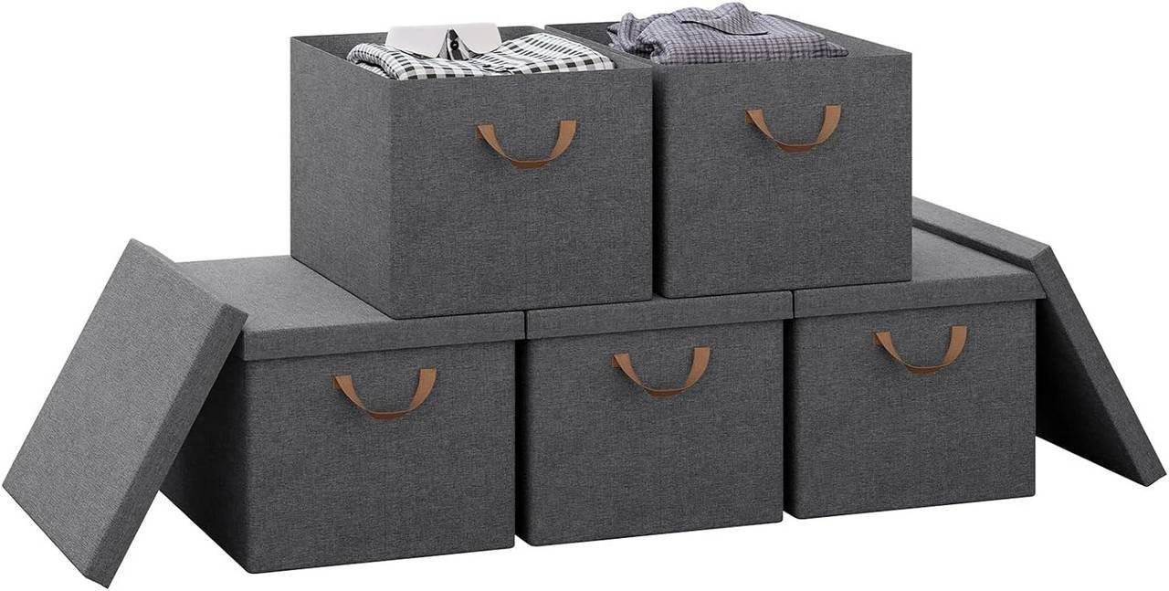 Woltu Aufbewahrungsbox (5 St., Set), mit Deckel, mit Griffen, faltbar