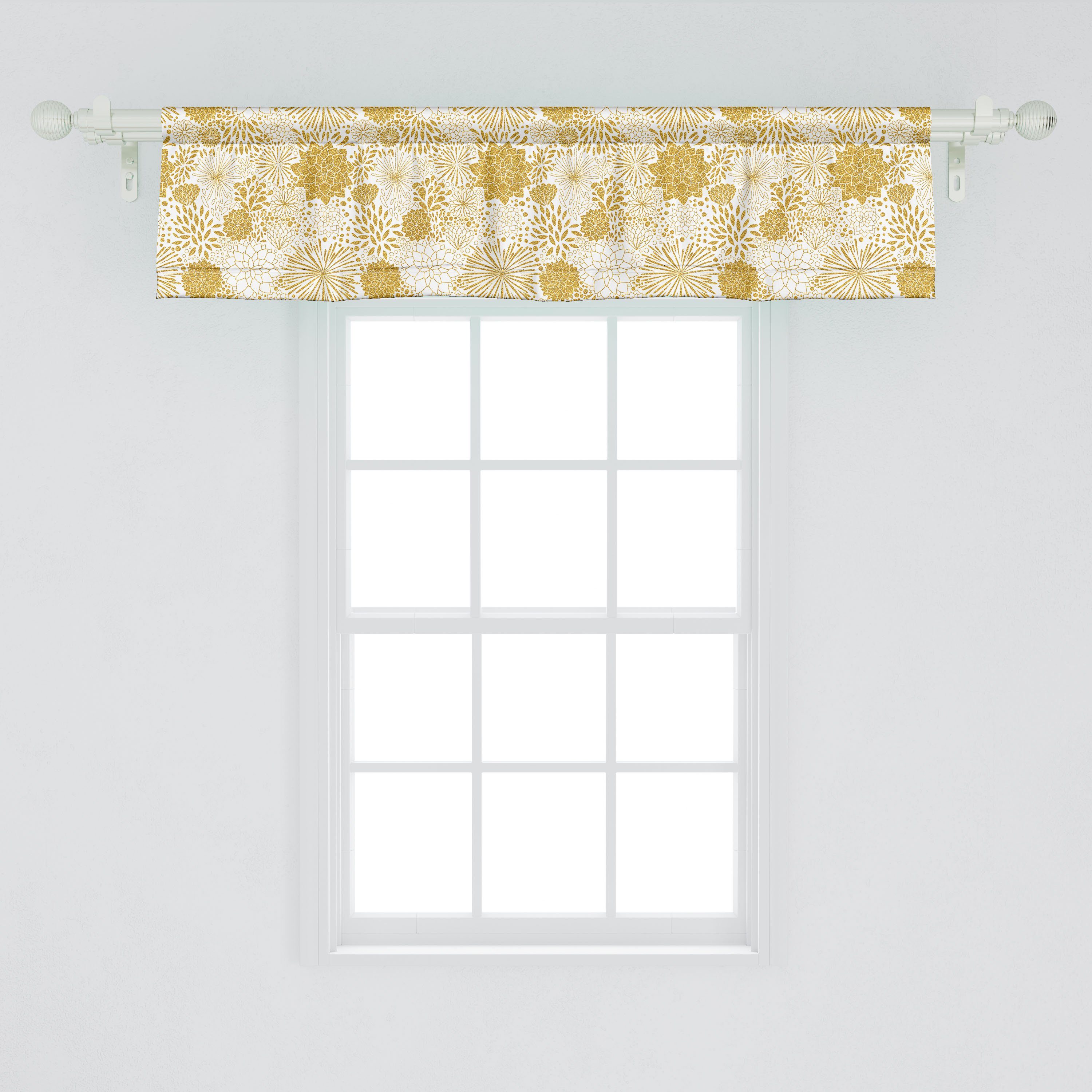 Schlafzimmer Vorhang Punkte Abakuhaus, Blumen Hand gezeichnete Küche Stangentasche, Dekor Volant Microfaser, mit für Scheibengardine