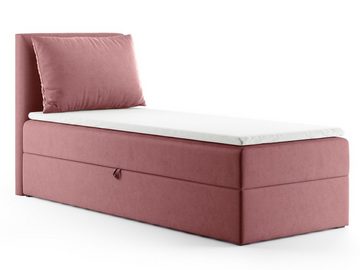 Sofnet Boxspringbett Egro Mini (mit Bettkasten, Bonell-Matratze und Topper), Einzelbett, Polsterbett mit Kopfteil und Kissen, Kinderbett