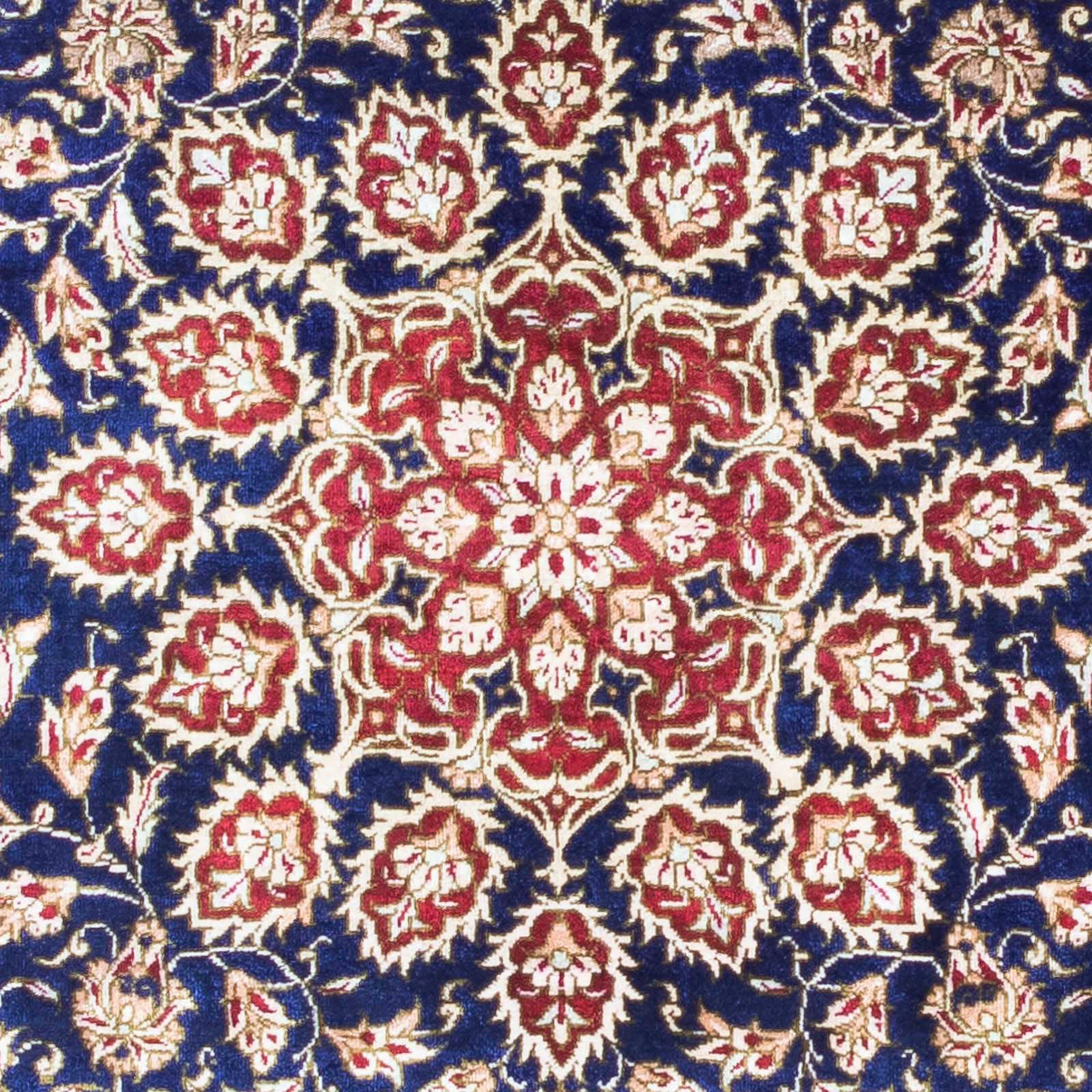 Orientteppich Perser 78 mit morgenland, dunkelblau, mm, - Einzelstück cm Wohnzimmer, rechteckig, 10 - Höhe: Handgeknüpft, 117 Ghom - x Zertifikat
