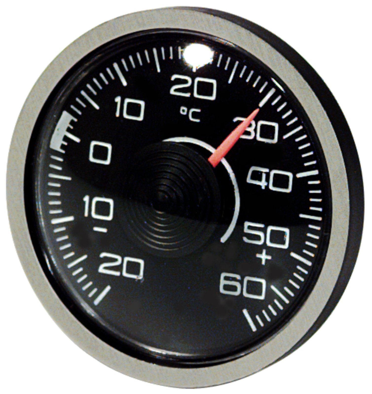 Raumthermometer Historisches Bimetall Thermometer Celsius justierbar konvex 4 cm