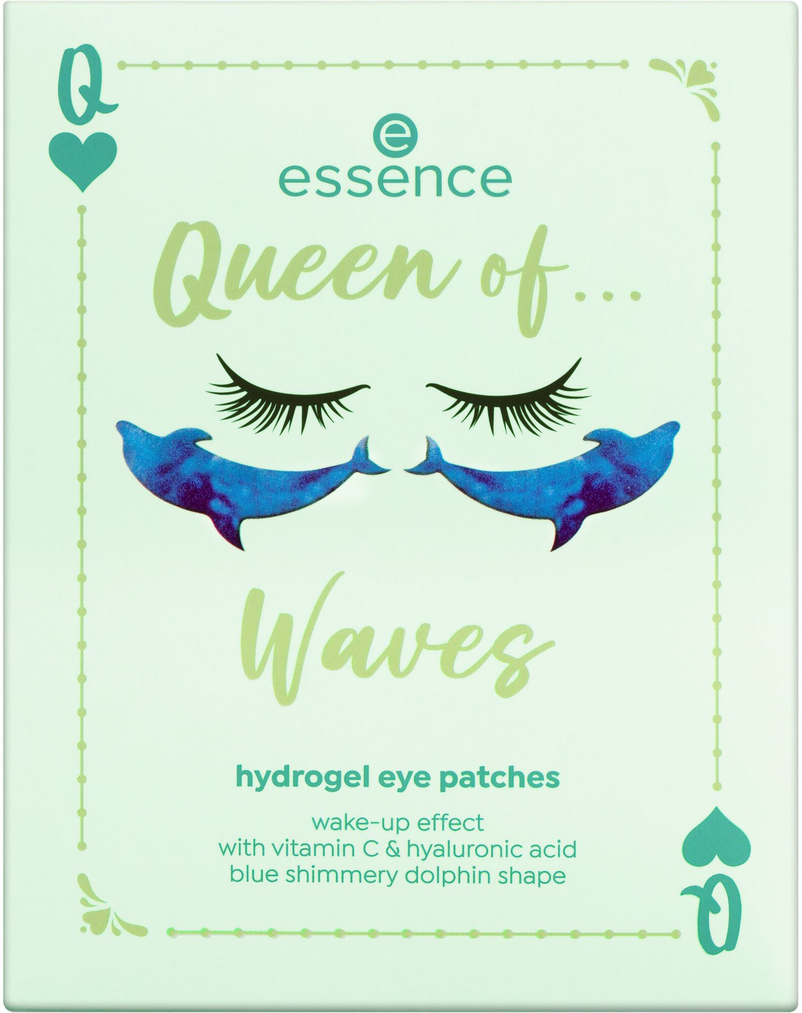 Essence Augenpflege-Set Queen of... hydrogel eye patches, 4-tlg., Mit Vitamin C und Hyaluronsäure, leuchtende Farben und Glitzereffekte.