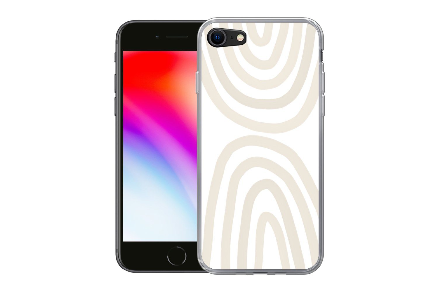 MuchoWow Handyhülle für Apple iPhone 7 Regenbogen - Pastell - Design - Abstrakt, Smartphone-Bumper, Print, Handy Schutzhülle Dünn